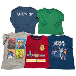 Boys 5 Piece Lot Long Sleeve & Short Sleeve T-shirts - Size 3T